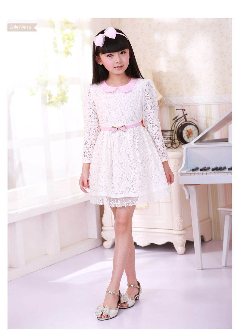 2015 brand girls dresses summer and spring princess tutu Gauze pink white yellow dress children vestidos