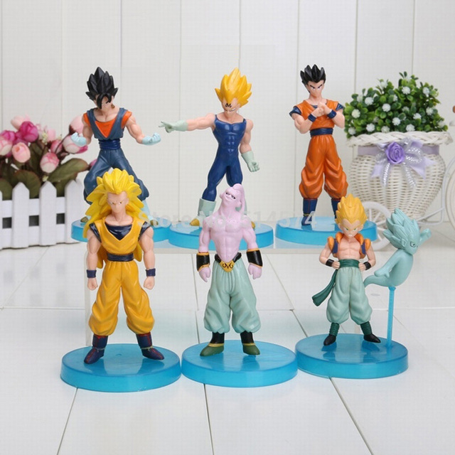 Бесплатная доставка дракон г 12 см PVC фигурки игрушки модель Majin Buoudaer Goku гохан Gotenks 6 шт./компл.