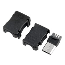 10pcs Micro USB 5 Pin T Port Male Plug Socket Connector&Plastic Cover for DIY