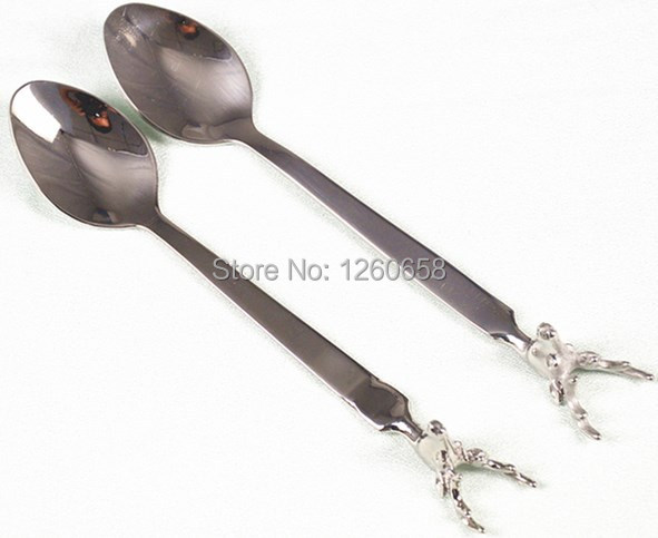 Stainless Steel Stag Head Teaspoon Coffee Spoon set 2 pieces 