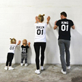 summer family matching clothes short sleeve family clothing 100 cotton T shirt king queen family matching