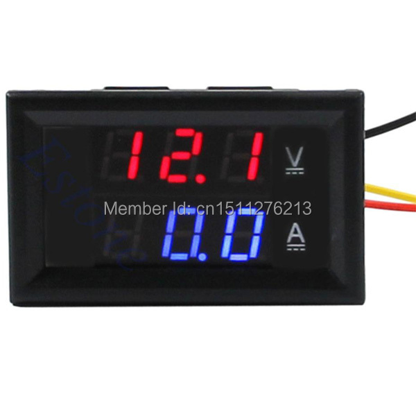 Ammeter Car Voltmeter LED Blue Red Digital Mini DC 0 100V 0 10A Panel Voltmeter Ammeter