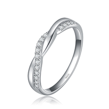 ORSA New Arrival 925 Silver Infinity Ring with Shiny Austrian Zircon Crystal OR44