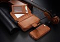 Multi Function 8 Card Slots Split Leather Zipper Closure Mirror Bag Wallet Case for iPhone 5S