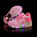 New 2016 Child Wheely s Jazzy LED Light Heelys Roller Skate Shoes For Children Kids Junior