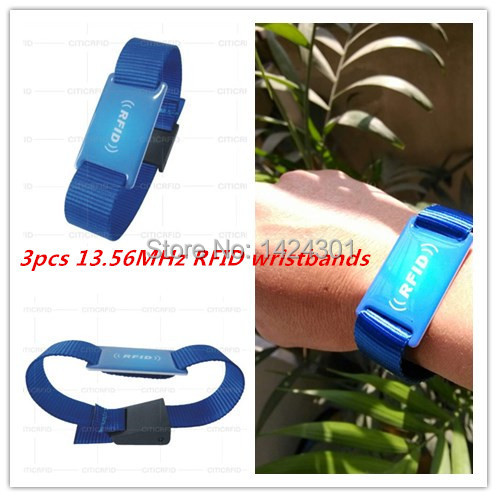  3PCS 13 56MHz Epoxy Nylon RFID NFC Bracelet RFID Wristbands Tags With FM1108 Compatible MF1