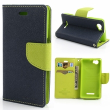 New Mercury Wallet PU Flip Leather Case With Credit Card For Sony Xperia M Dual C1905 C1904 C2004 C2005 With Retail Package