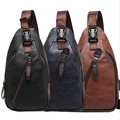 New Men PU Leather High Quality Travel Cross Body Messenger Shoulder Fahion Casual Sling Pack Chest