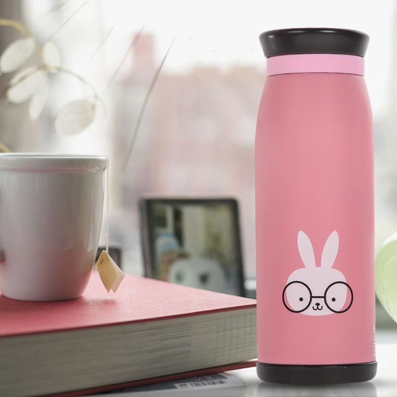 500ml Thermos Mug Insulated Tumbler Travel Cups Stainless Steel Vacuum Cup thermos,tea termos,coffee flask  PINK Color