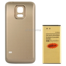 Gold Back Door Cover High Capacity 6500mAh Business Replacement Mobile Phone Battery for Samsung Galaxy S5