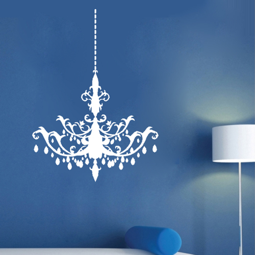 Free Shipping Ceiling Light Chandelier Wall Sticker Living Room Bedroom Decor Mural Art Vinyl ...