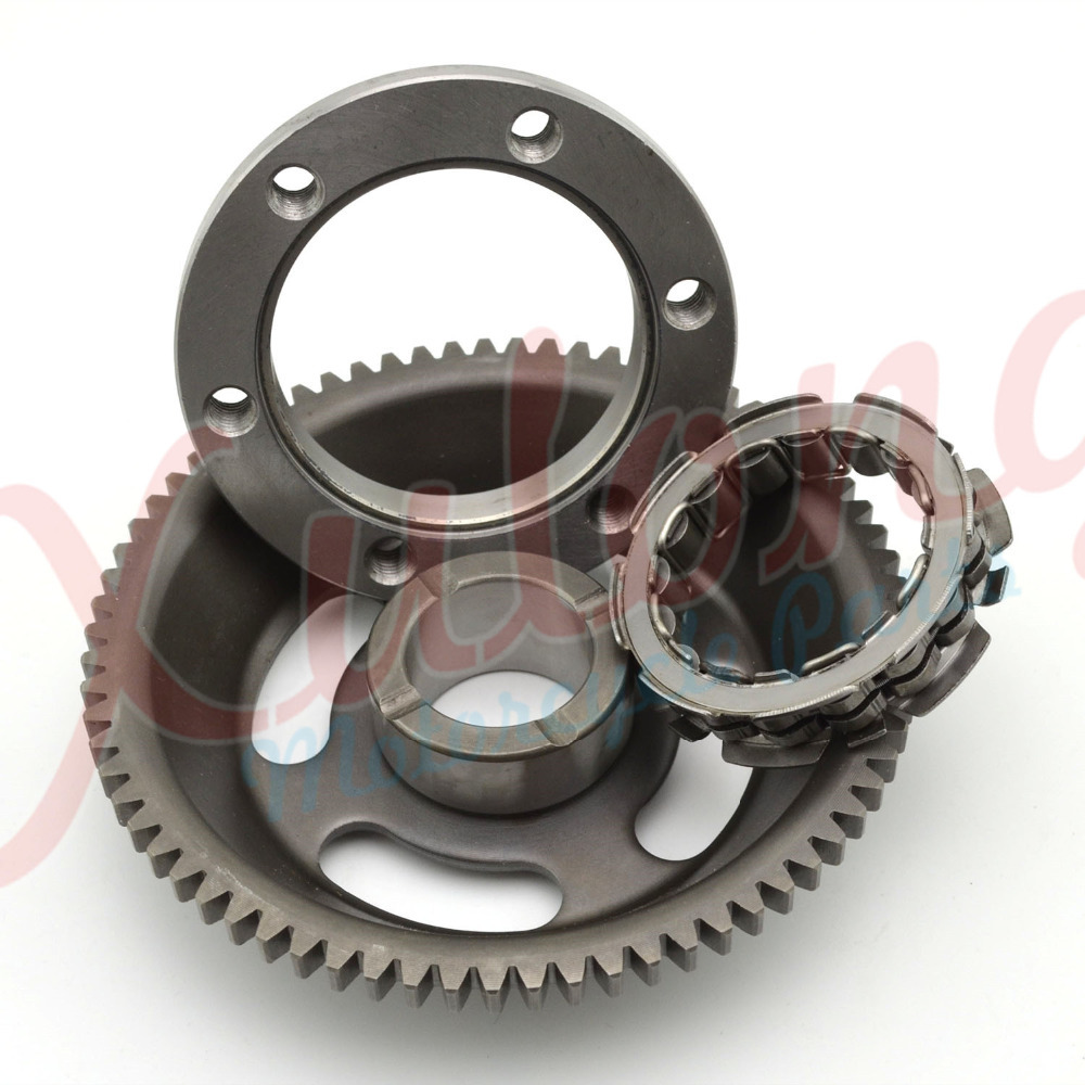 Free Shipping Motorcycle Engine parts one way Starter Clutch Gear Assy For Yamaha YBR250 YBR 250