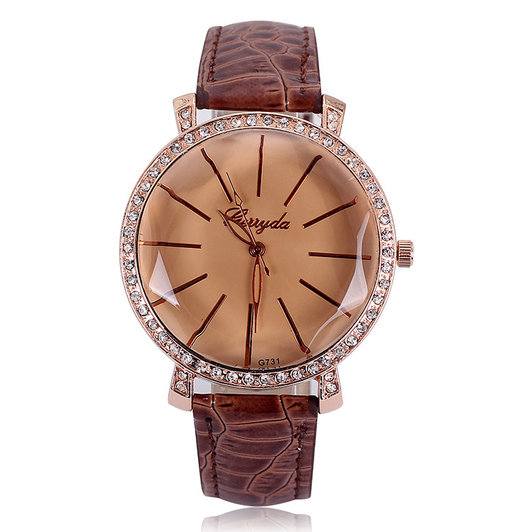 Top Brand Women Diamond Watches Leather Ladies Wrist Watch Luxury Bracelet Watch Relogio