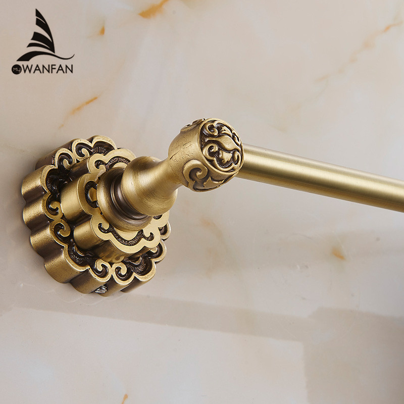 Wall Mounted Antique Brass single Towel Bars Art Carved Style Bathroom Towel Hanger bathroom accessories 10710F