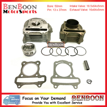 GY6 100cc 50mm Cylinder & Head Kit for 4T 139QMB Engine Scooter ATV Roketa, Icebear, Taotao, Baotian Znen, Free Shipping