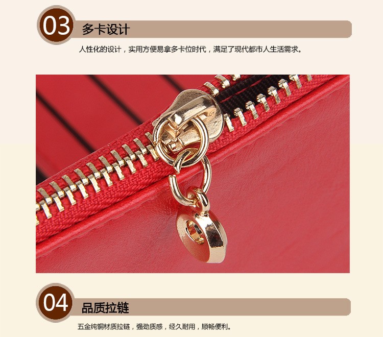 New Top Brand Fashion Zipper PU Leather Coin Card Holder Photo Holders Women Purse Wallet Female Purse Wallets 