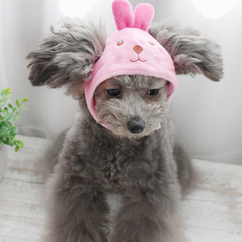Cute Cartoon Animal Pet Dog Hats Caps Soft Fleece Adjustable Size S M for Small Dogs Cat Cap Puppy Headgear2
