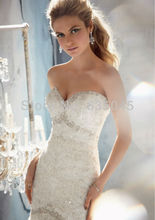 New Custom Made Vestido De Noiva Satin Organza Lace Applique Beading Strapless Romantic Mermaid Wedding Dress