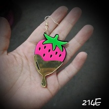 212E Sweet Strawberry Fashion Acrylic Earrings For Cute Girl