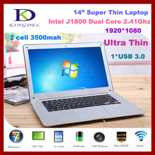 Hot!!! 8GB DDR3 500GB 14 inch laptop Computer PC Intel Celeron J1800 2.41GHZ Dual Core 4GB RAM 500GB HDD Slim Ultrabook,Win 7