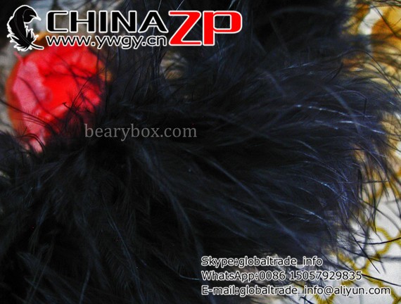Marabou Boas, 2 YARDS - BLACK Marabou Feather Boa 25g2
