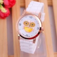 NEW Retro Silicone Watch Women Silicone Golden Owl Fashion Wristwatch Reloj Para Dama Woman