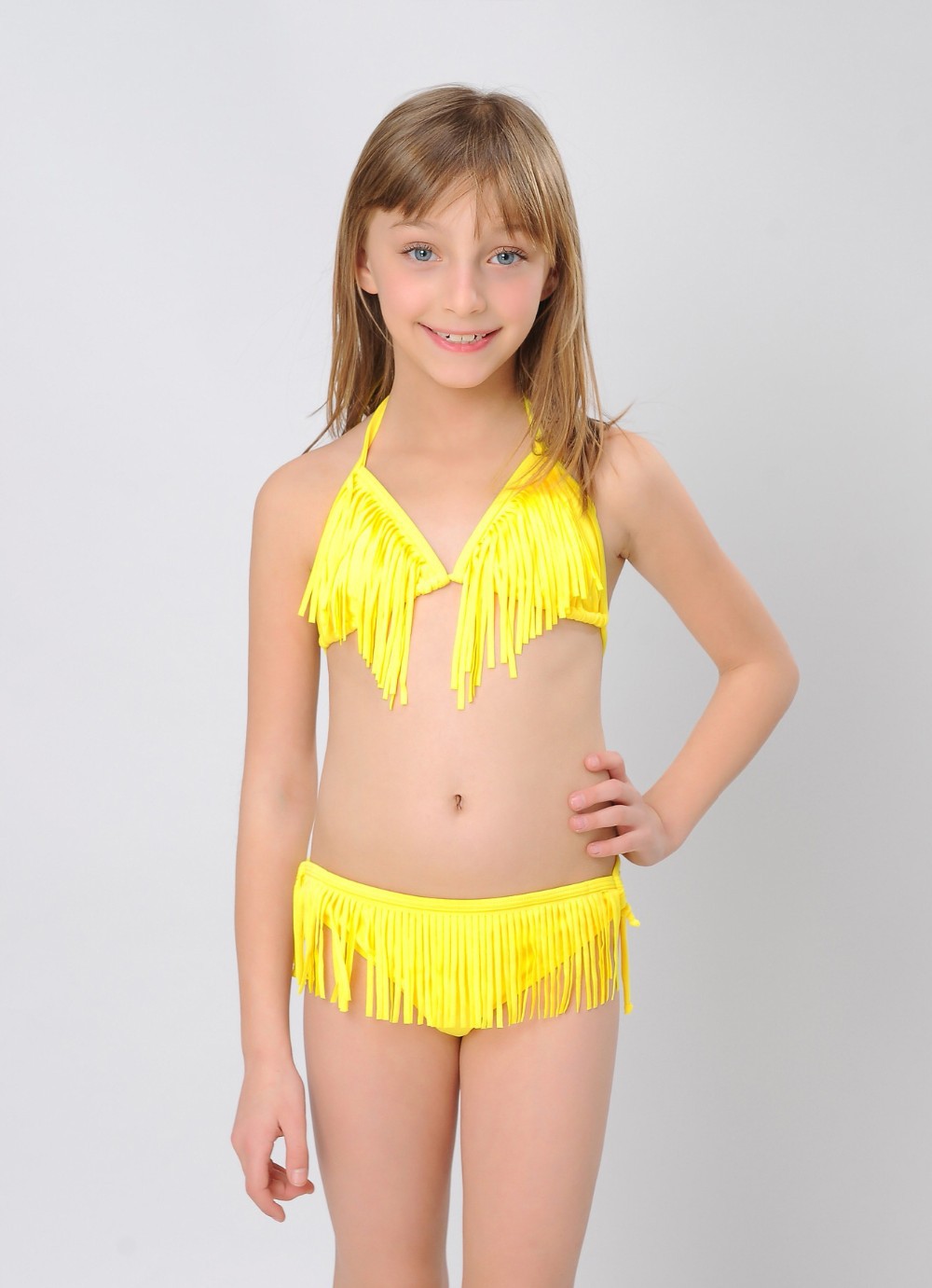 HIHEART 2015 Summer Girls Bikinis Swimsuits Tassel Halter neck Baby Girl Sw...