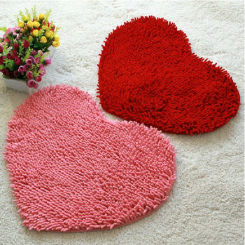 Пушистый спальня коврик ковровое покрытие коврик для ванной в форме сердца любви коврик 43 X 59 см синеля