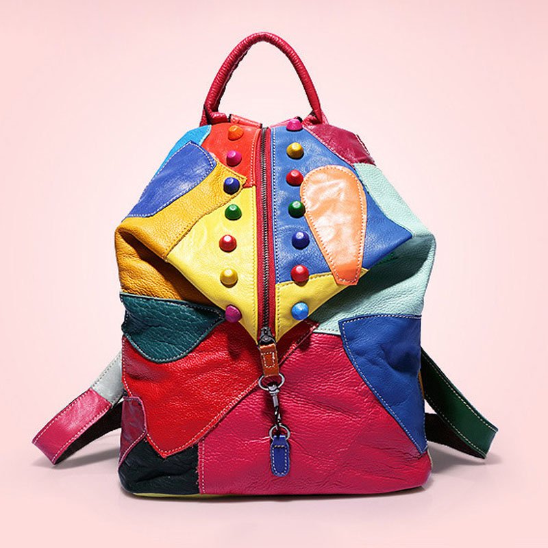 100% Guaranteed Genuine Leather Backpack Women Bags Cowhide Leather Bag Mochila Feminina School Backpacks Preppy Style 2015