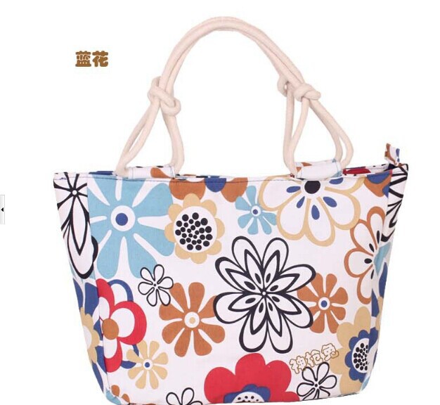 Fashion Women Shoulder Bag,Small Flowers Canvas Handbags,Beach Makeup Party Tote bags