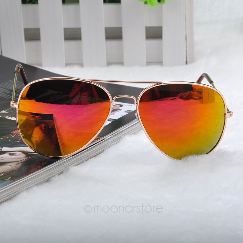 New Arrive Fashion Summer Cool Sunglasses Men Women Girls Cool Bat Mirror UV Protection Aviator Sun