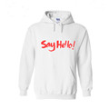 Say Hello Mens Hoodies and Sweatshirts Off White Black Blue Hooded Tops Fashion Male Hoodie Streetwear