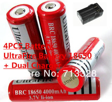 Аккумулятор UltraFire аккумулятор 18650 двойной зарядное устройство 4000 мАч 3.7 В аккумулятор + двойной зарядное устройство