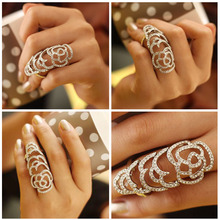 Best Quality Silver Gold Plated Ring Luxury Crystal Rings Female Statement Jewelry Accessories Rose Rhinestone Rings