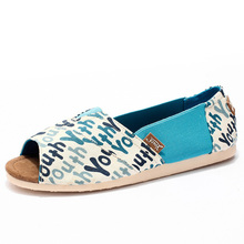 2016 Fashion Women Boat Shoes Peep Toe Canvas Shoe For Woman Summer Flats Girls Espadrilles Chaussure Femme Size:36-39 XY608-49