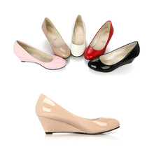 Women Spring Wedges white shoes wedding Wedge Elegant Bridesmaid Shoes Pointed Toe Women Shoes Round Toe Work Shoes