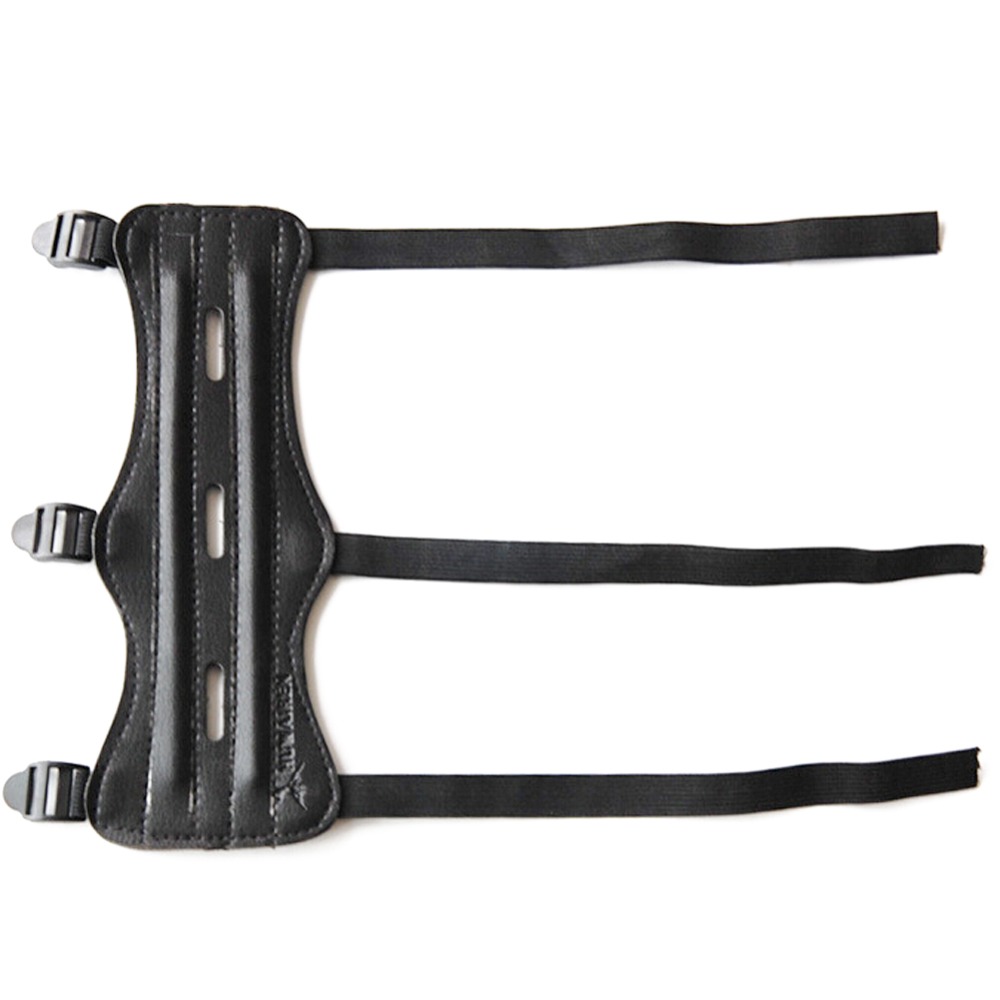 Outdoor Black Lightweight and Durable Leather Shooting Archery Arm Protection Safe Strap Guard Protective Gear