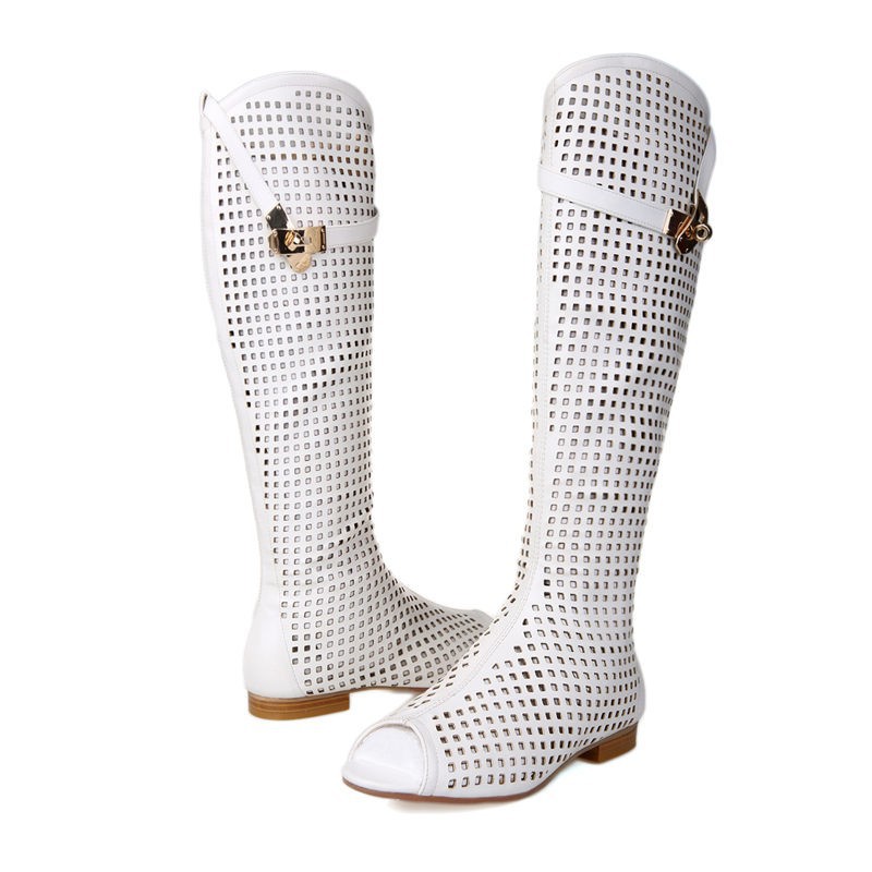 2015 New Women Summer Boots Fashion Buckle Knee High Boots Sexy