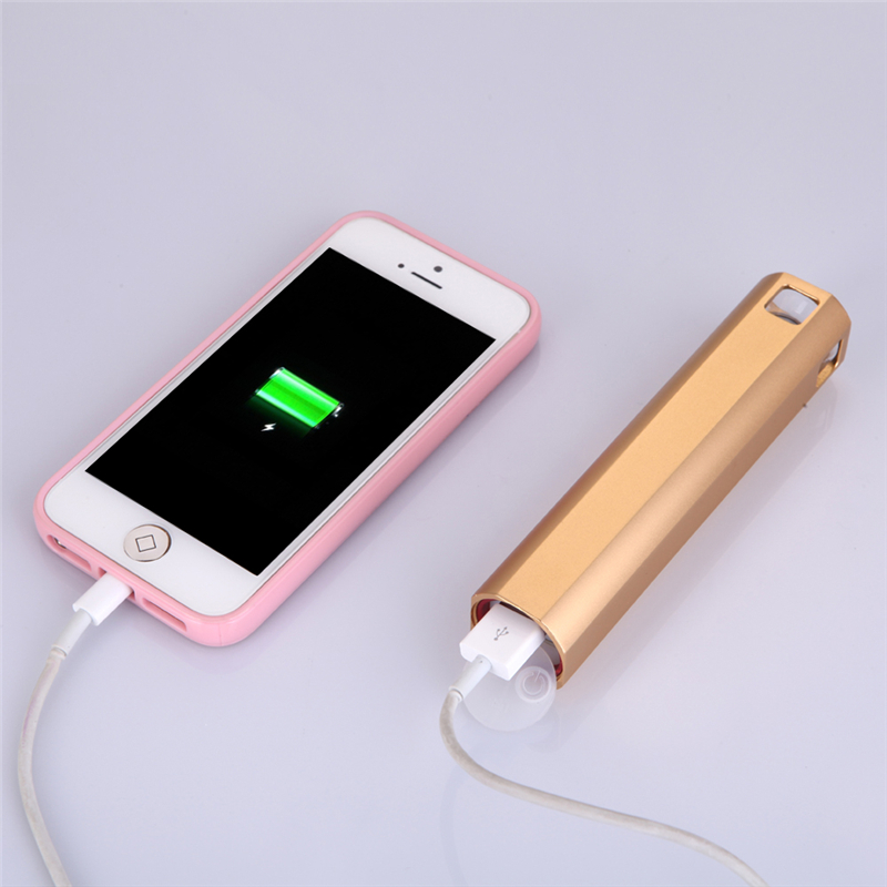 Built in 18650 Battery Led Rechargeable Flashlight Emergency Mobile Power Bank Flash Light Lamp Hunting Lamp For Sale Gold/Black