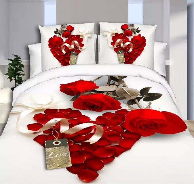 Rose gift 3D Bedding sets Petals Duvet cover sets Queen size include duvet cover/bed sheet/pillow cases