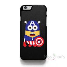 For iphone 4/4s 5/5s 5c SE 6/6s 7 plus ipod touch 4/5/6 back skins mobile cellphone cases cover CAPTAIN AMERICA MINIONS