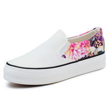 Women Canvas Shoes Summer 2016 Flower Nice Pattern Casual Shoes Woman The comfort Platform Moccasins Women’s shoes