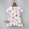 Retail 2016 next new summer baby girls short kids dress Cartoon graffiti mouse and rabbits printing