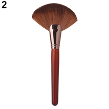 Pro Makeup Blush Brush Large Fan Goat Hair Face Powder Foundation Cosmetic Tool 