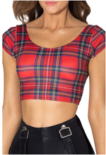 EAST KNITTING X-102 2015 NEW Tartan RED NANA suit top crop top printed t shirt women clothing camisole x-102 Free Shipping