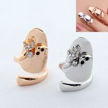 J183 Europe selling Korean fashion personality diamond ring opening kitten nails wholesale manufacturers