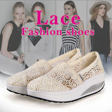2016 Pink Girl Massage Breathable Lace Real Summer Women’s Shoes tenis Fashion For Women Fitness Swing Wedges Light Up Female