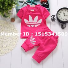 New born Baby’s Sets Girls Summer Clothes Short-sleeved T-shirt + Shorts Free Shipping Vestidos Kids Boys Brand Clothing Suits