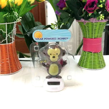 Free Shipping Retail Packing Swing Under Sunshine No Battery Car Decoration Novelty Toys Solar Dancing Monkey