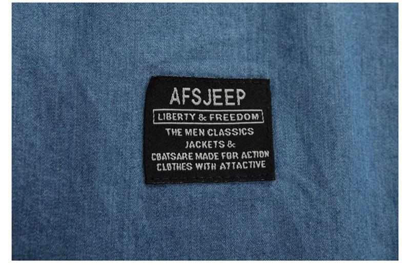M~4XL 5XL 2015 Autumn Spring Men Denim Long Sleeve Dress Shirts Loose Cotton Brand AFS JEEP Plus Size Solid Color Camisas Shirt (8)